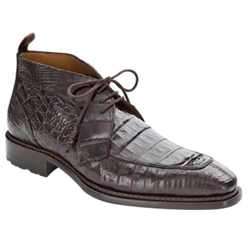 Mezlan "Carmona" Dark Brown Genuine Crocodile Boots With Artisan Laces And Tassels